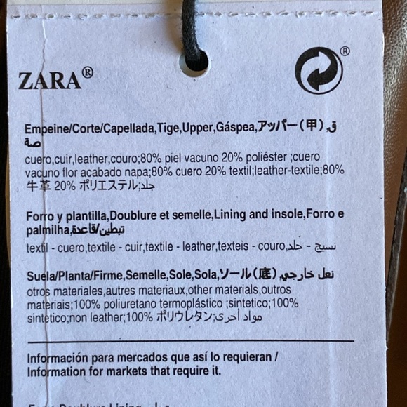 NWT Zara Flat Leather Ankle Boots. Size 5 - Picture 10 of 10